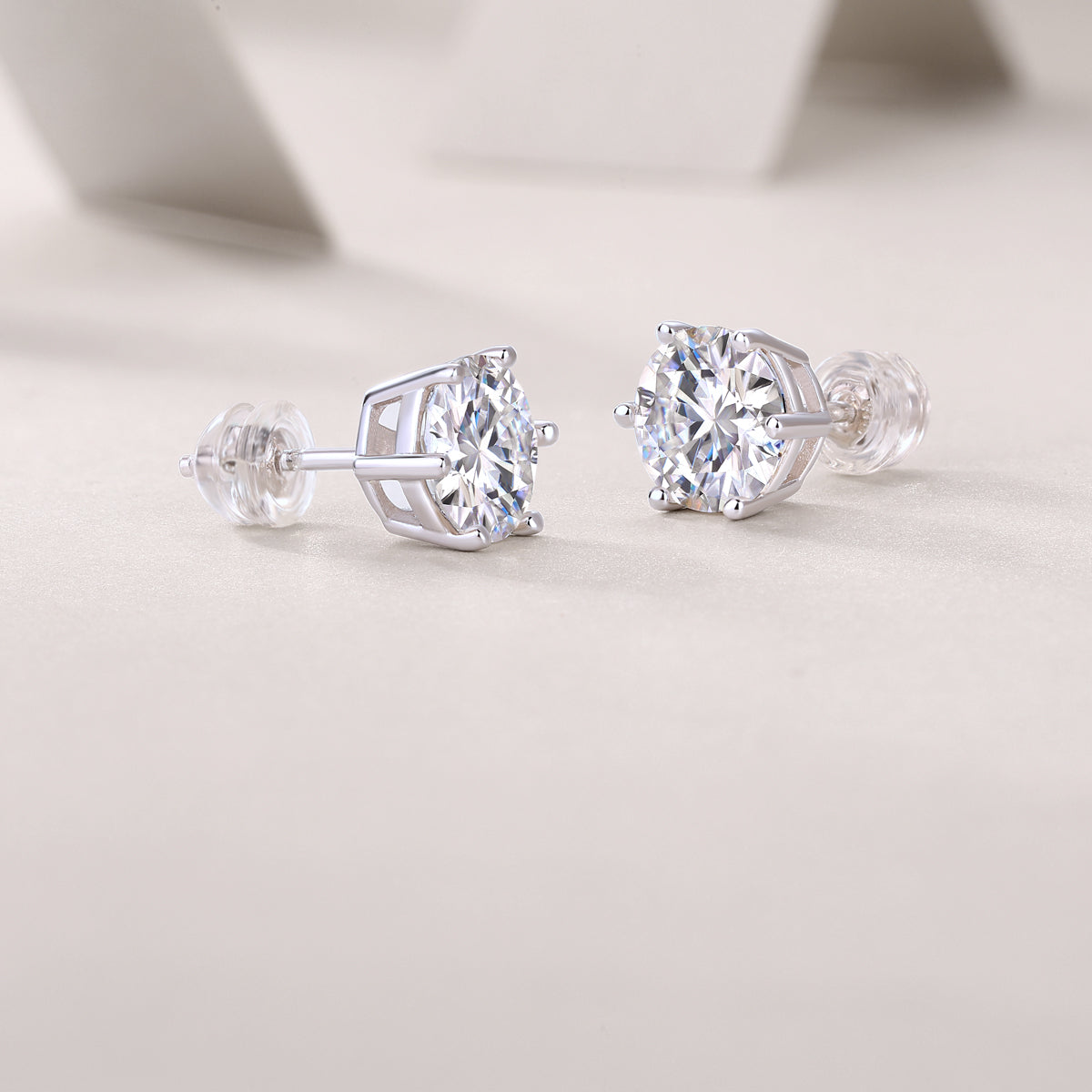 Serenity of Time Moissanite 2.0 Ct Round Cut Earrings