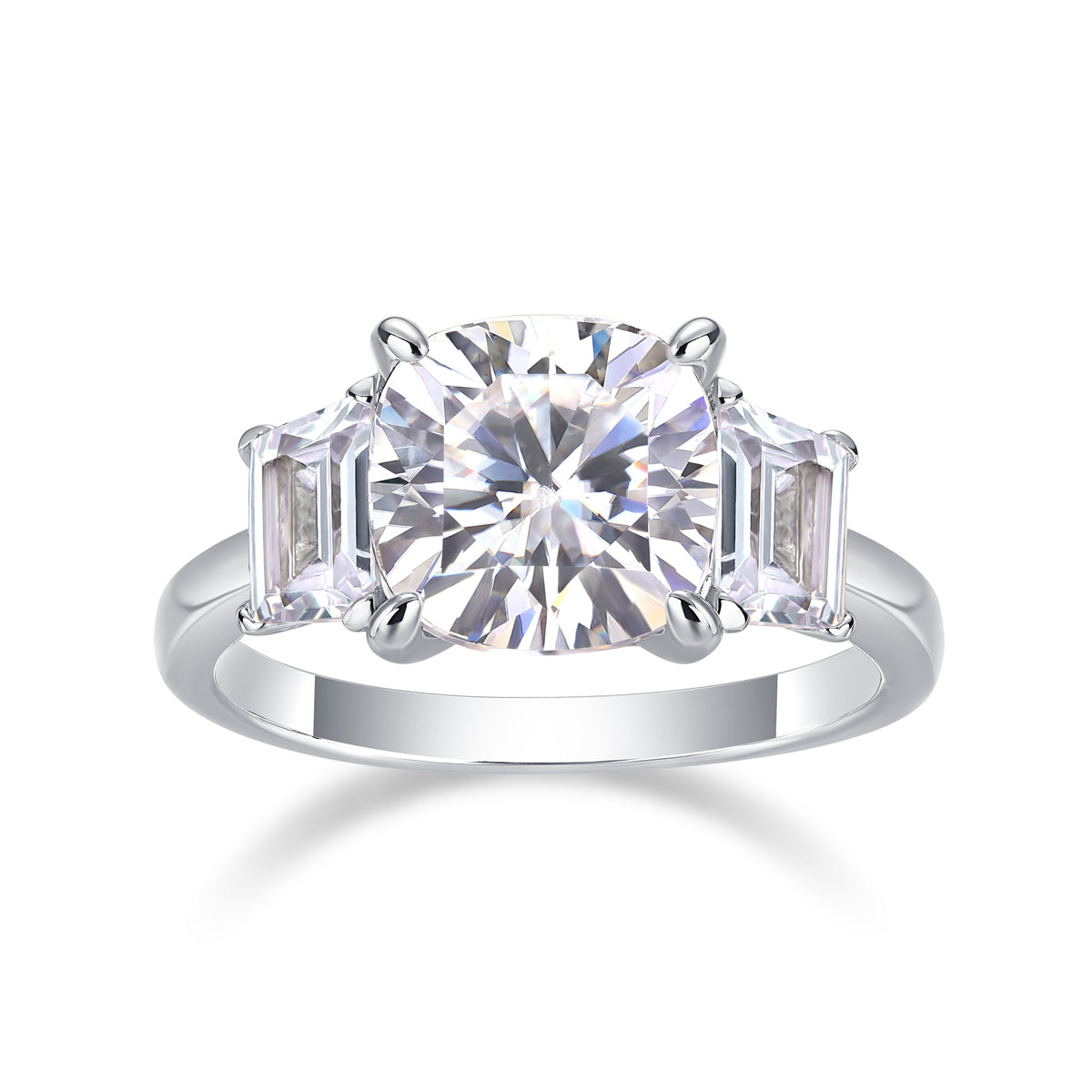 The Quest Moissanite 3.0 Ct Cushion Cut Moissanite Ring