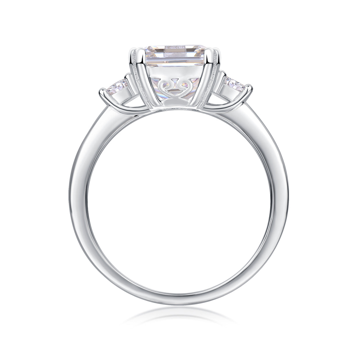 Token  Octagonal Moissanite 3.0 Ct Square Cut Ring