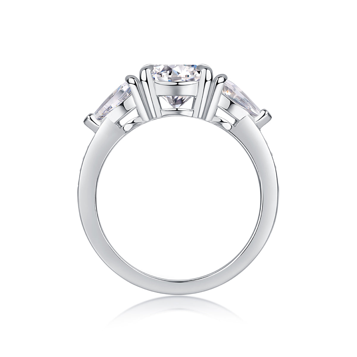 Hand In Hand Moissanite 1.26 Ct Round Cut Ring