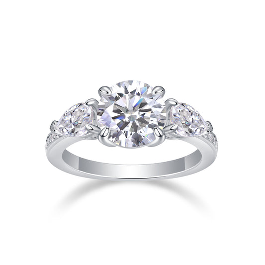 Hand In Hand Moissanite 1.26 Ct Round Cut Ring