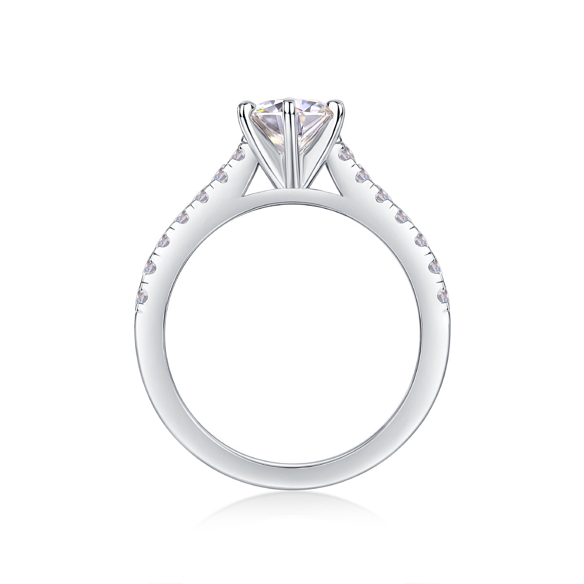 Moonlight Moissanite 1.0 Ct Round Cut Ring