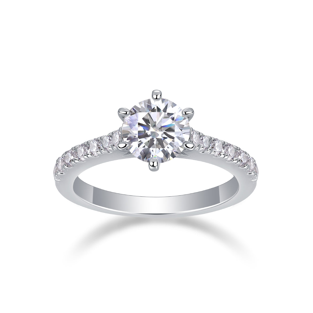 Moonlight Moissanite 1.0 Ct Round Cut Ring