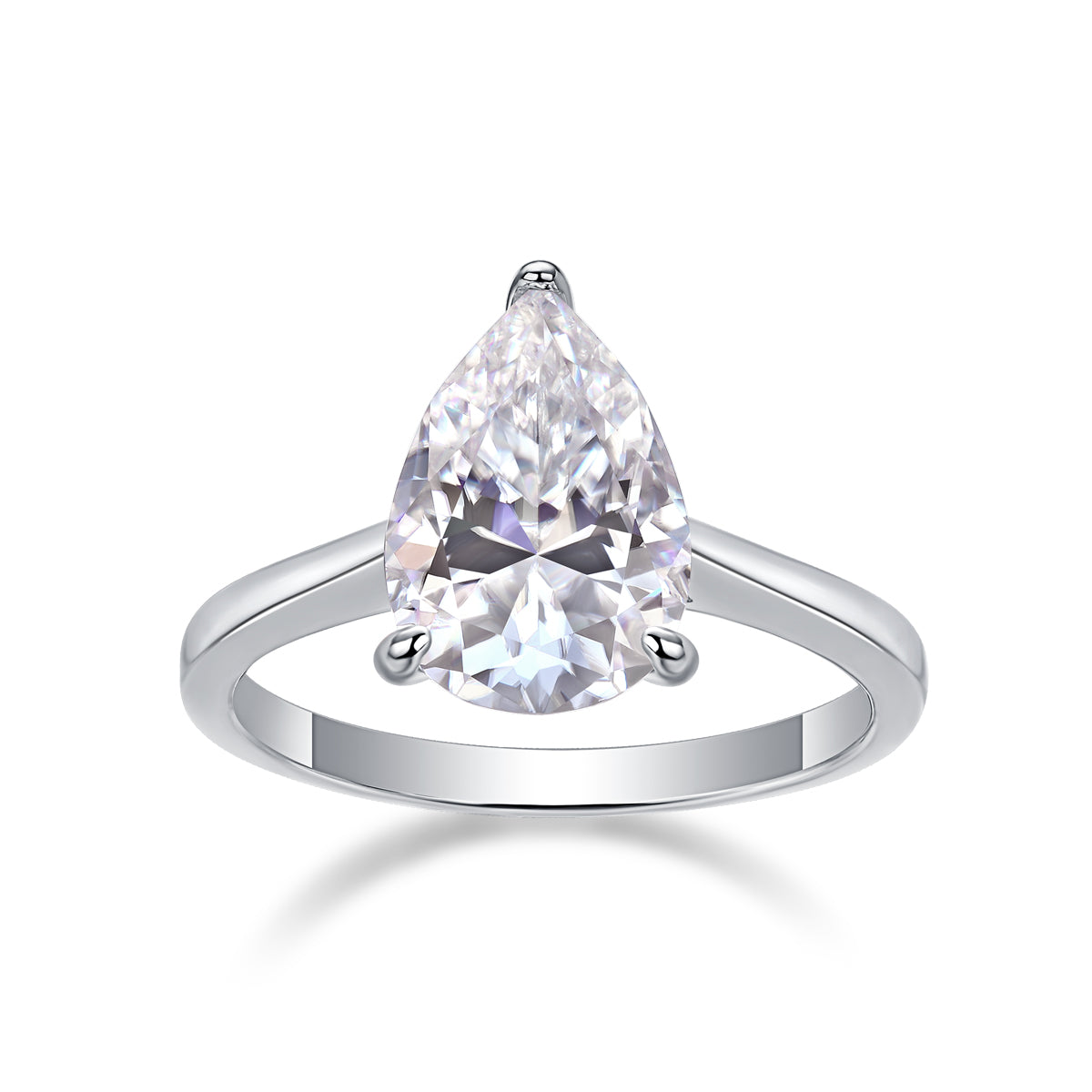 Simplest Moissanite 2.5Ct Pear Cut Ring