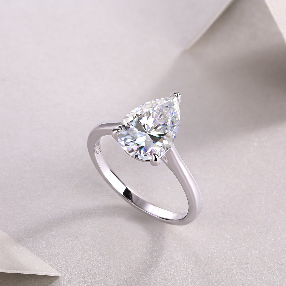 Simplest Moissanite 2.5Ct Pear Cut Ring