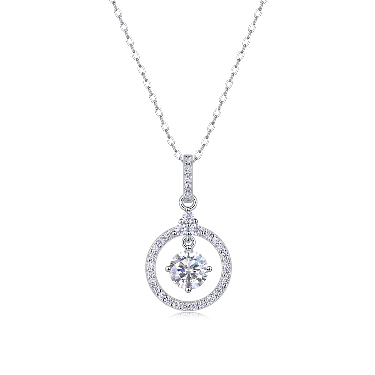 Dynamism Moissanite 1.0 Ct Round Cut Necklace