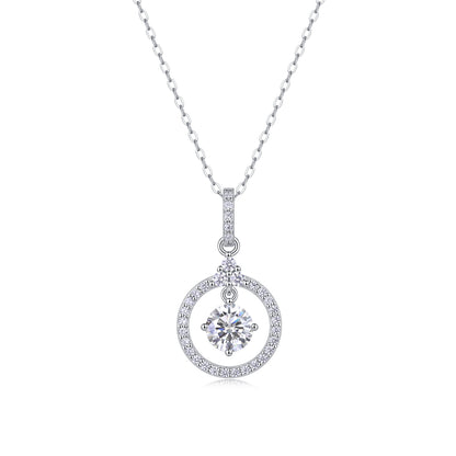 Dynamism Moissanite 1.0 Ct Round Cut Necklace