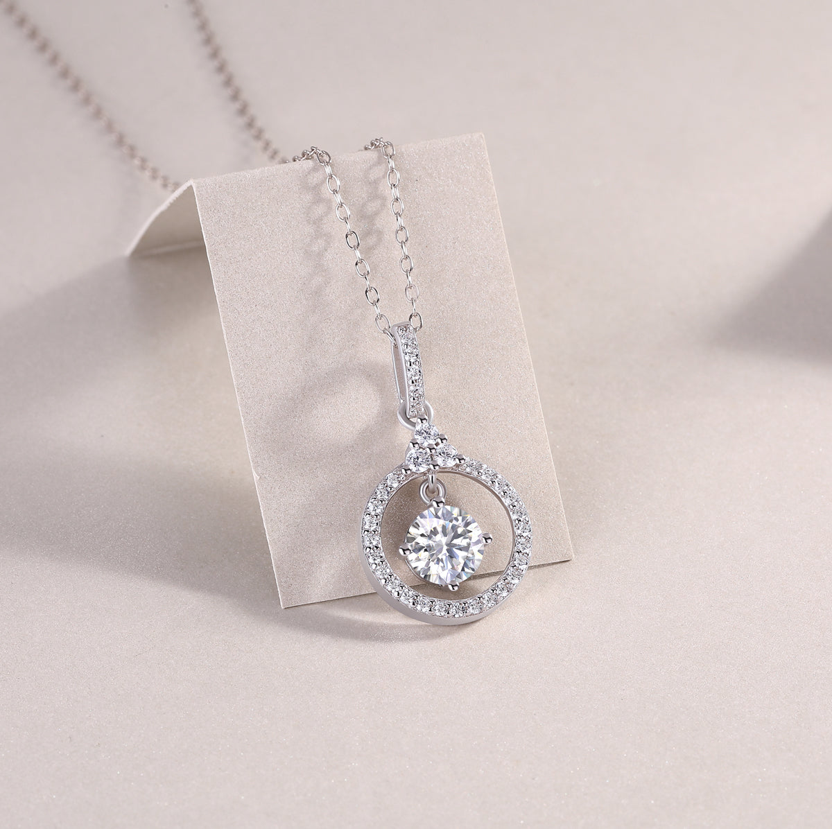 Dynamism Moissanite 1.0 Ct Round Cut Necklace