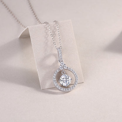 Dynamism Moissanite 1.0 Ct Round Cut Necklace