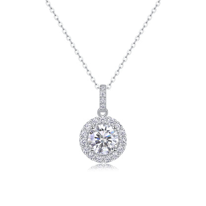 Centric Sparkle Moissanite  2.0 Ct Round Cut Necklace