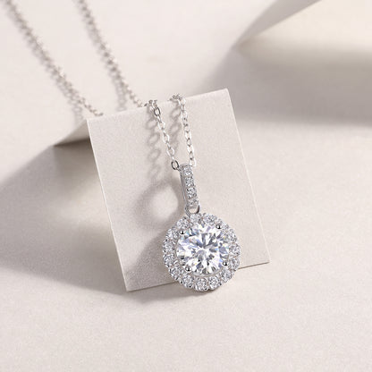 Centric Sparkle Moissanite  2.0 Ct Round Cut Necklace