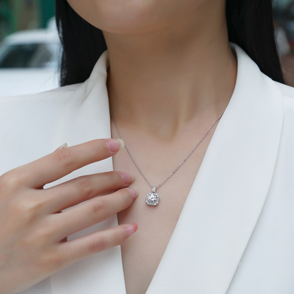 Starlight Moissanite 1.0 Ct Round Cut Necklace