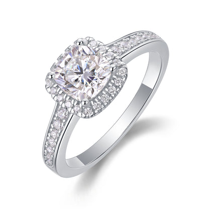 Blazing Moissanite 1.1 Ct Cushion Cut Ring