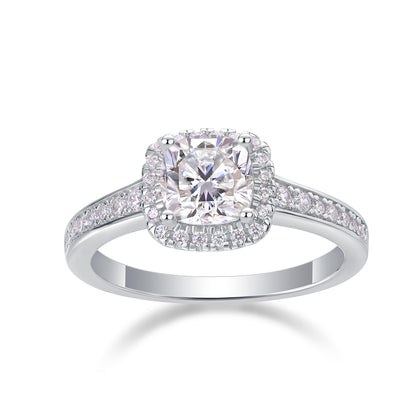 Blazing Moissanite 1.1 Ct Cushion Cut Ring