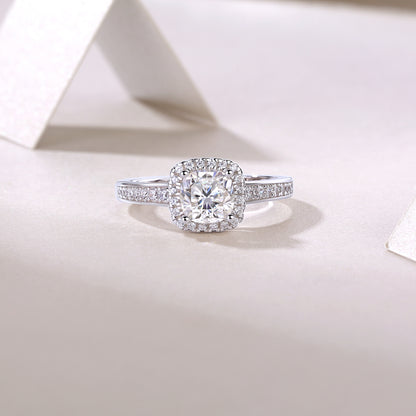 Blazing Moissanite 1.1 Ct Cushion Cut Ring