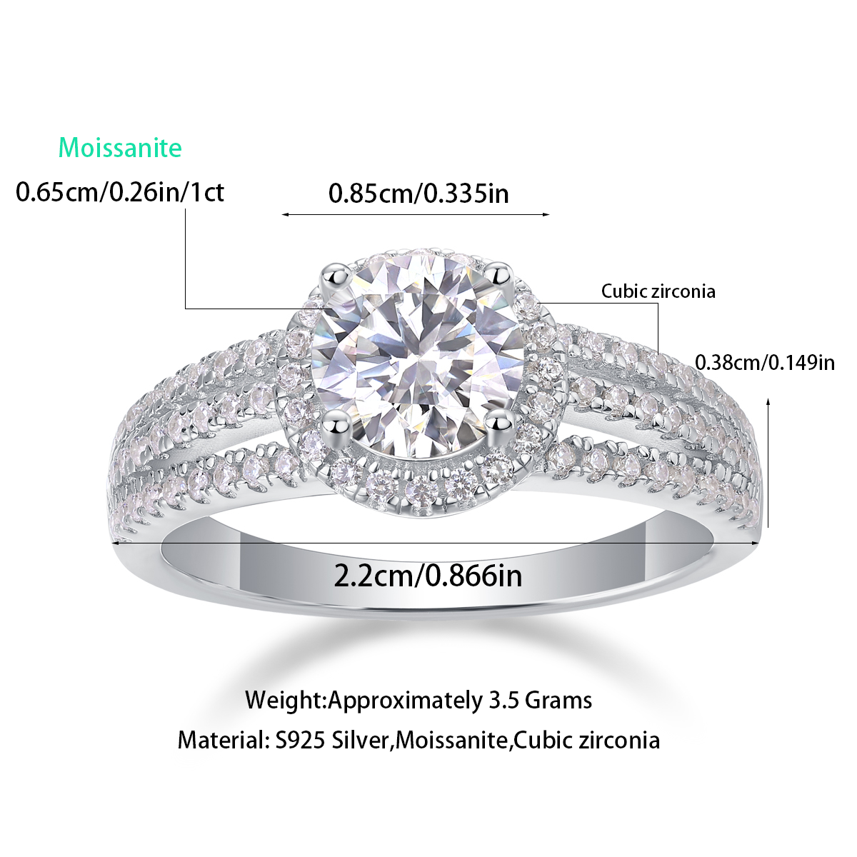 Retrospective Moissanite 1.0 Ct Round Cut Ring