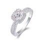 Hearts Intertwined Moissanite 1.1 Ct Cushion Cut Ring