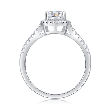 Hearts Intertwined Moissanite 1.1 Ct Cushion Cut Ring