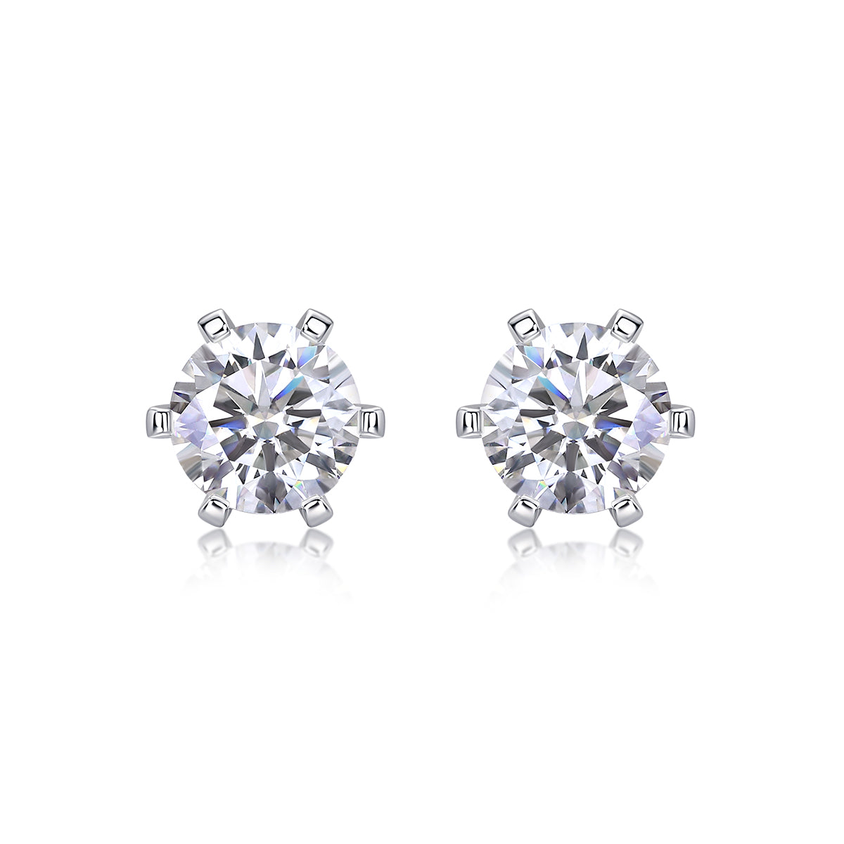 Centric Sparkle Moissanite 1.0 Ct Round Cut Earrings