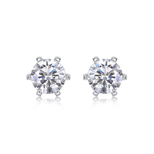 Centric Sparkle Moissanite 1.0 Ct Round Cut Earrings