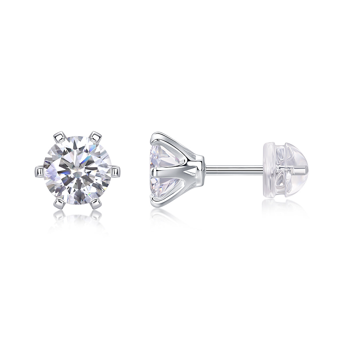 Centric Sparkle Moissanite 1.0 Ct Round Cut Earrings