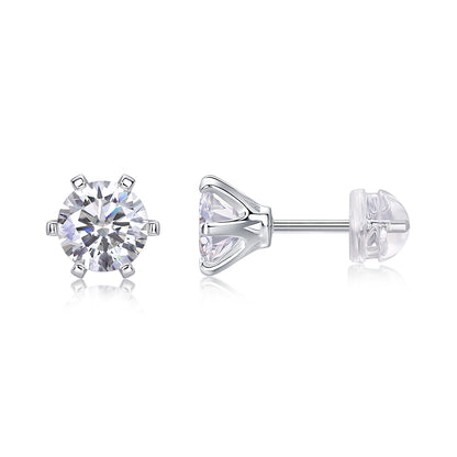 Centric Sparkle Moissanite 1.0 Ct Round Cut Earrings