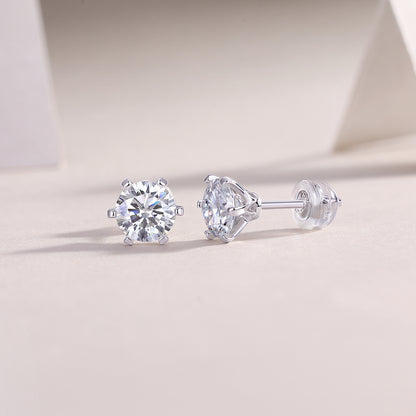 Centric Sparkle Moissanite 1.0 Ct Round Cut Earrings