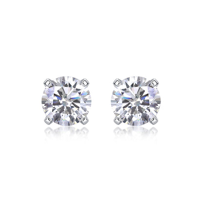 Quadra Luminance Moissanite 1.0 Ct Round Cut Earrings