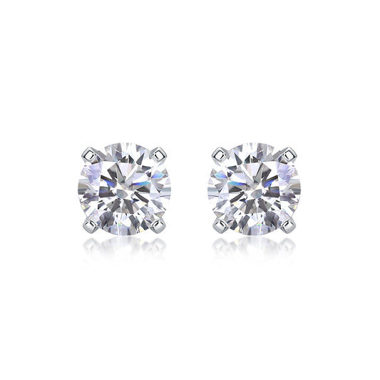 Quadra Luminance Moissanite 1.0 Ct Round Cut Earrings