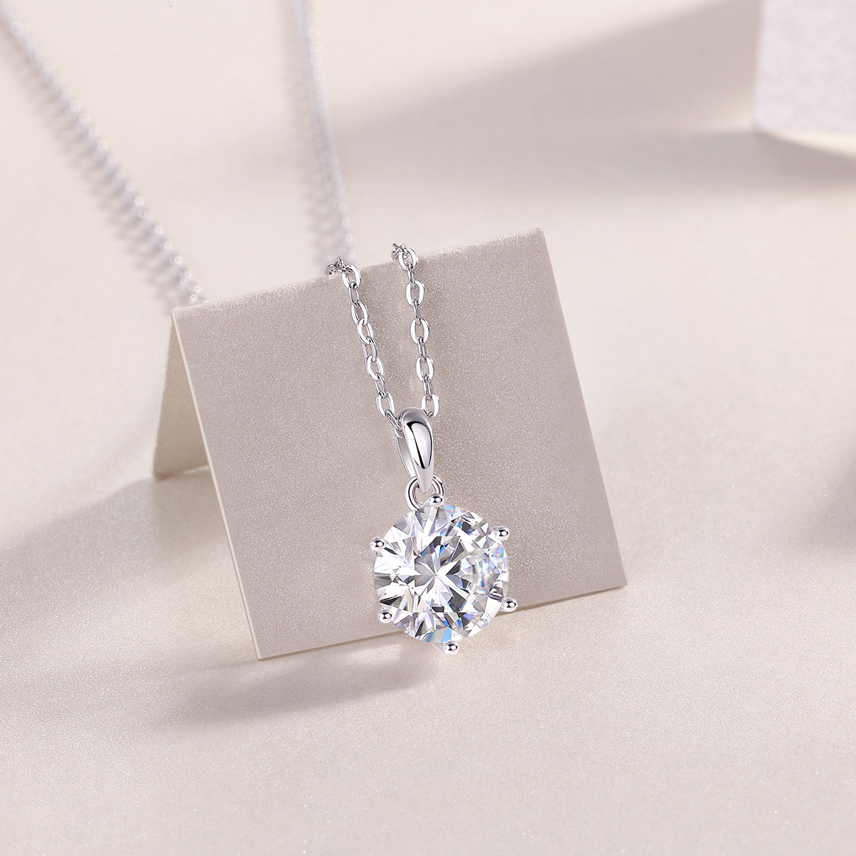 Breeze Moissanite 3.0 Ct Round Cut Necklace