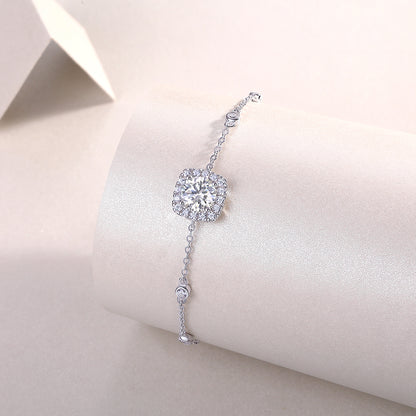 Sparkle Moissanite 1.0 Ct Round Cut Bracelet