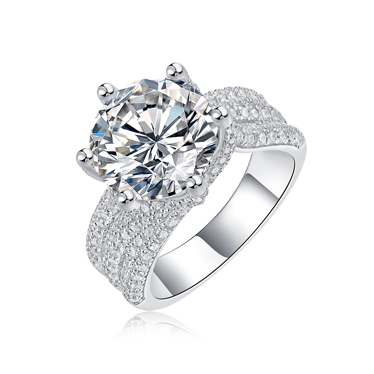 Eternal Vow Moissanite 5.0 Ct Round Cut Ring