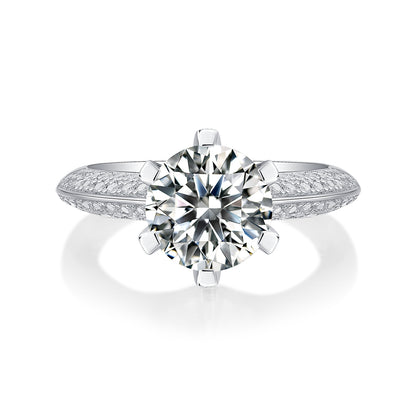 Destination Moissanite 3.0 Ct Round Cut Ring