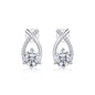 Aqua Splendor Moissanite 1.0 Ct Round Cut Earrings