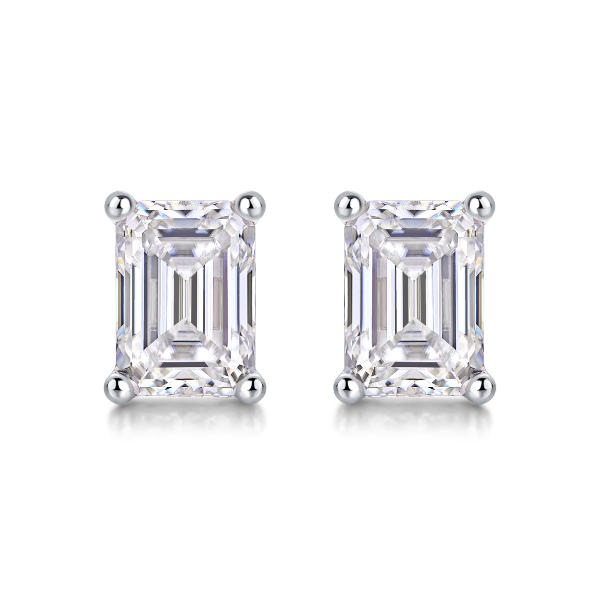 Ethereal  Moissanite 1.0 Ct Emerald Cut Earrings