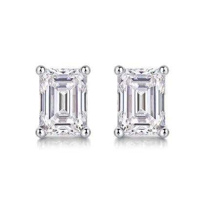 Ethereal  Moissanite 1.0 Ct Emerald Cut Earrings