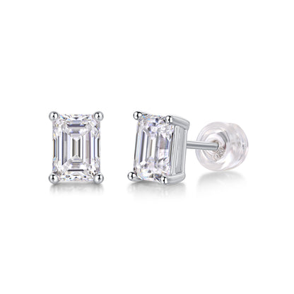 Ethereal  Moissanite 1.0 Ct Emerald Cut Earrings