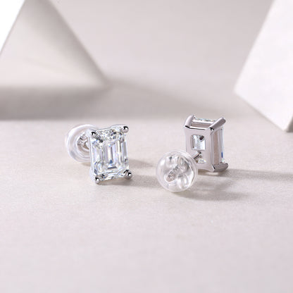 Ethereal  Moissanite 1.0 Ct Emerald Cut Earrings