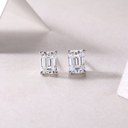 Ethereal  Moissanite 1.0 Ct Emerald Cut Earrings