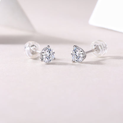 Momento Moissanite 0.5 Ct Round Cut Earrings