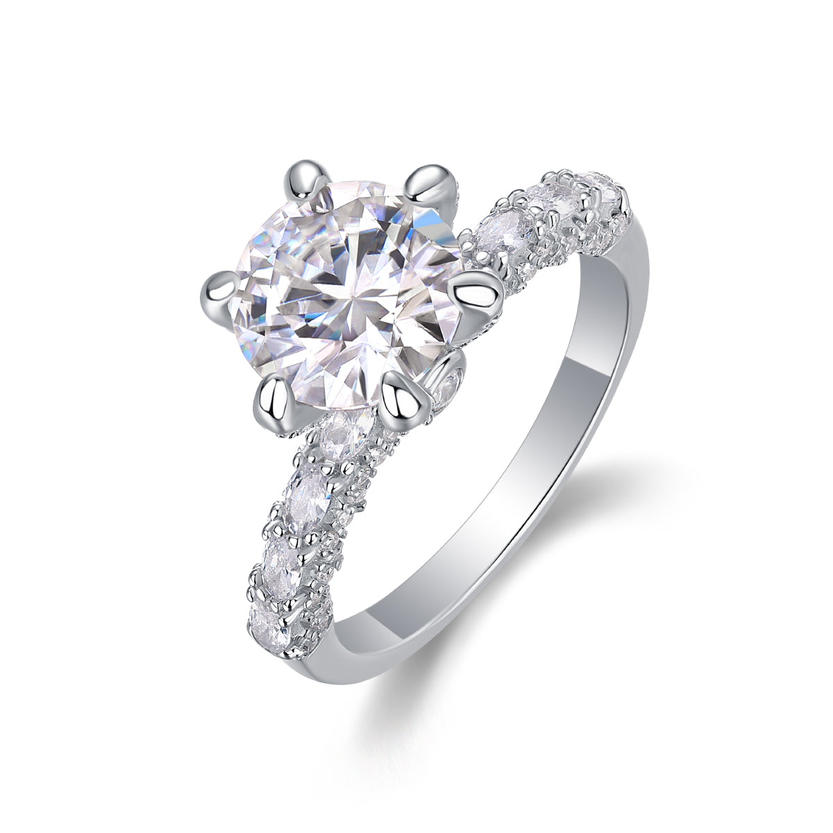 Goddess Of Luck Moissanite 2.0 Ct Round Cut Ring