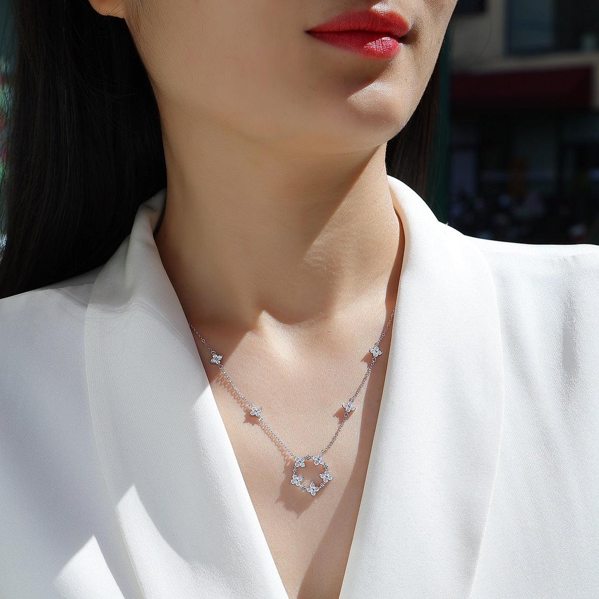 Luky Star Moissanite 1.26 Ct Round Cut Necklace