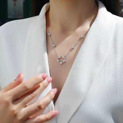 Luky Star Moissanite 1.26 Ct Round Cut Necklace