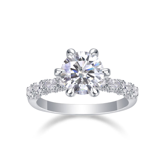 Goddess Of Luck Moissanite 2.0 Ct Round Cut Ring