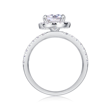 Electric Shock Moissanite 1.5 Ct Pear Cut Ring