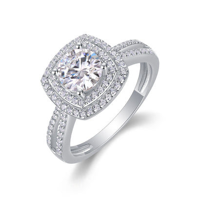 Sweet Holiday Moissanite 1.0 Ct Round Cut Ring