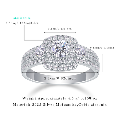 Gobi Moissanite 0.5 Ct Round Cut Ring