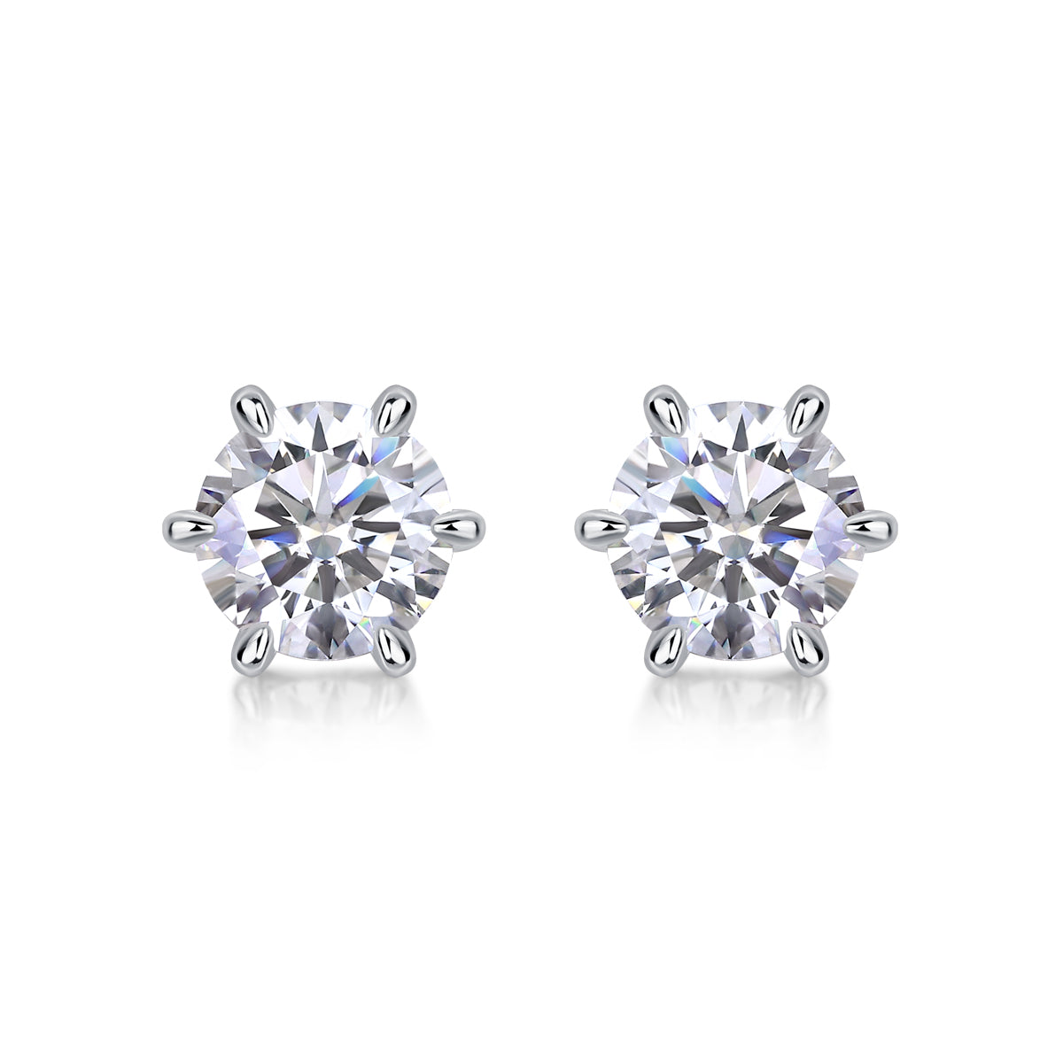 Guardian Moissanite 1.0 Ct Round Cut Earrings