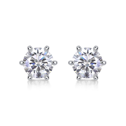 Guardian Moissanite 1.0 Ct Round Cut Earrings