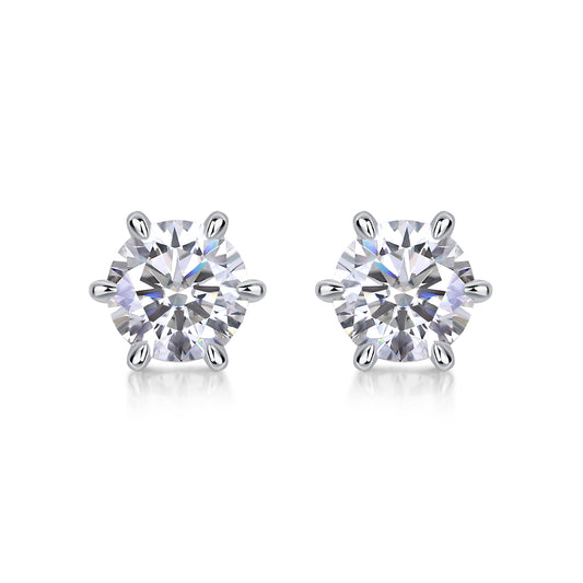 Guardian Moissanite 1.0 Ct Round Cut Earrings